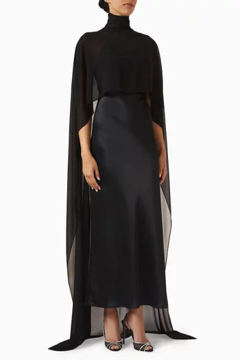 Estelle Cape Gown in Naia™ Satin