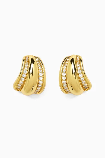 Solara Hoop Earrings in 24kt Gold-plated Metal