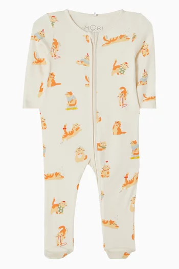 Cat Nap Zip-up Sleepsuit