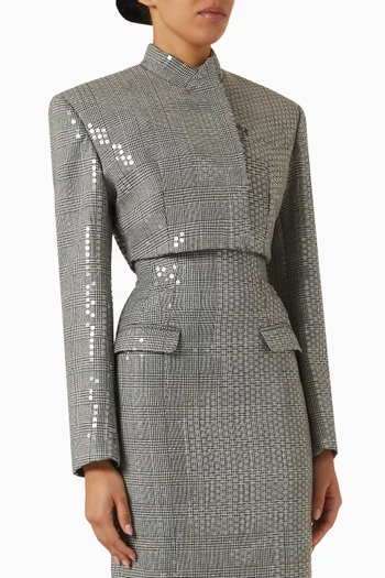 Sequin-embellished Jacket in Virgin Wool