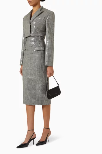 Sequin-embellished Dress in Virgin Wool