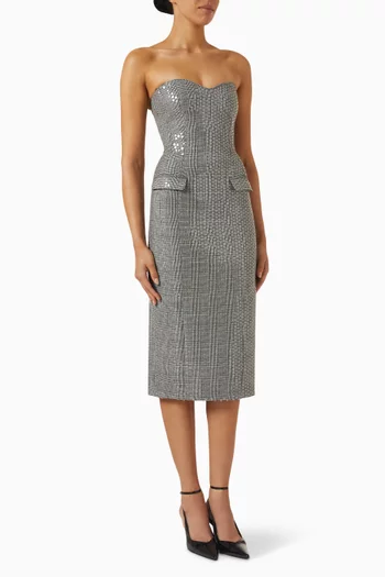 Sequin-embellished Dress in Virgin Wool