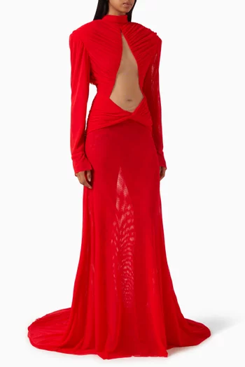 Cutout Detail Gown inn Mesh
