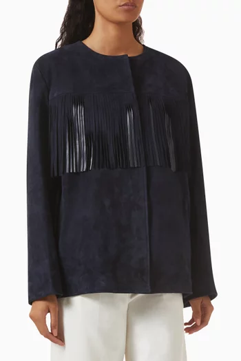 Marfa Fringe Jacket in Suede