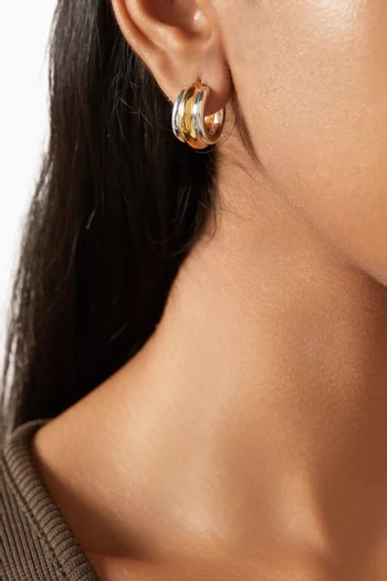 Elenora Two-tone Hoop Earrings in Gold-plated Sterling Silver