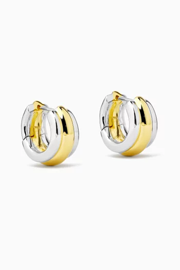 Elenora Two-tone Hoop Earrings in Gold-plated Sterling Silver
