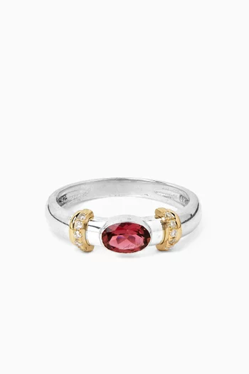 Bronte Tourmaline Ring in Sterling Silver & 14kt Gold