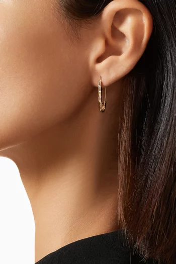 Baguette Safety Pin Single Earring in 14kt Yellow Gold