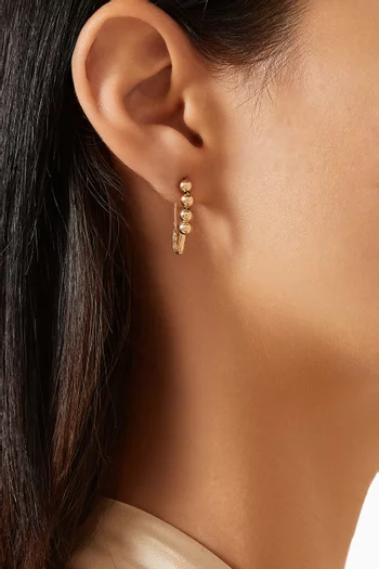 Friendship Bead Safety Pin Single Earring in 14kt Yellow Gold