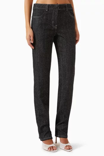 Snap Straight Pants in  Denim Tweed