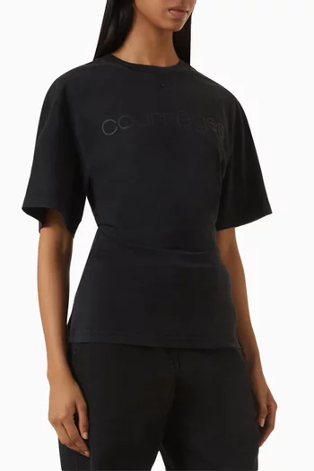 Logo-print Waisted T-shirt in Cotton