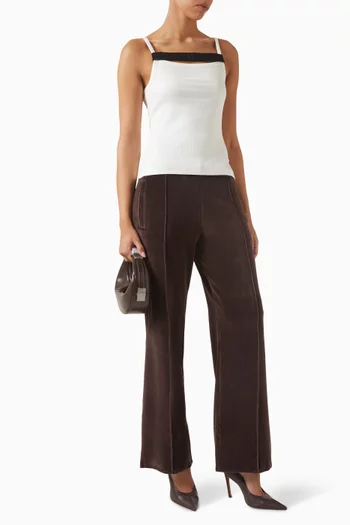 90's Ribbed Strap Tank Top in Stretch-cotton