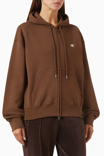 Logo-print Zip Hoodie in Cotton-fleece