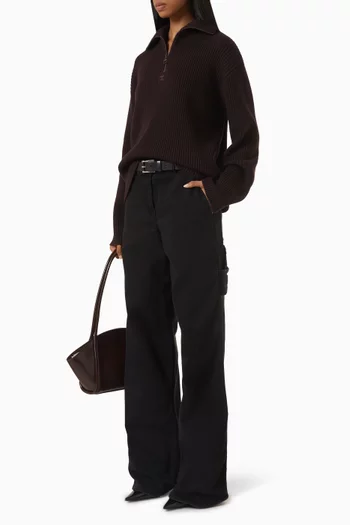 Trucker Sweater in Ribbed Wool