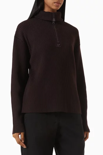 Trucker Sweater in Ribbed Wool