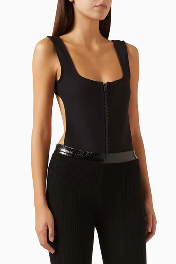 Cut-out Stretch Techno Bodysuit