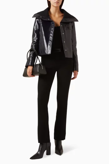 High Collar Vinyl Jacket