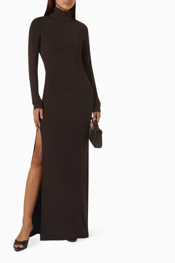 High-neck Slit Dress