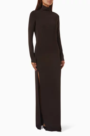 High-neck Slit Dress