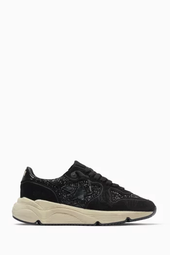 Running Sole Glitter Sneakers in Suede