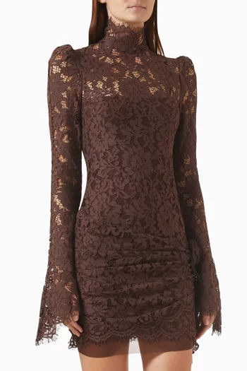 Bodita Sash Mini Dress in Cotton Lace
