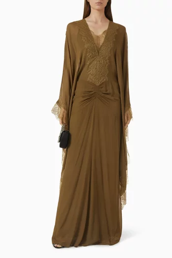 Evita Lace-trim Dress in Viscose Georgette