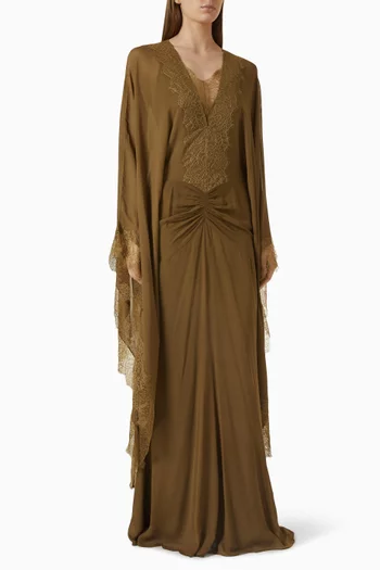 Evita Lace-trim Dress in Viscose Georgette