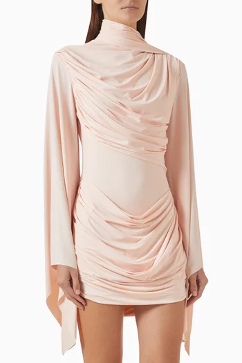 Perisa Draped Mini Dress in Spandex Jersey