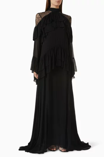 Etero Tiered Ruffle Dress in Viscose