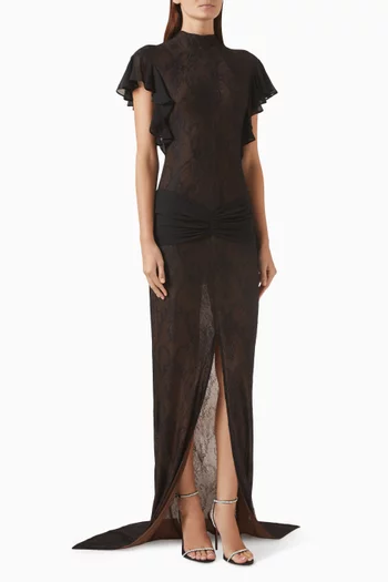 Omero Semi-sheer Dress in Lace