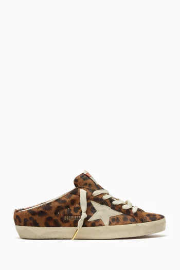 Super Star Sabot Leopard-print Sneakers in Pony-hair