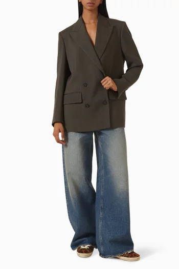 Boyfriend Blazer in Textured-knit