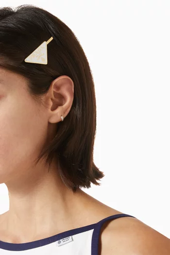 Triangle Logo Hair Pins in Gold-tone Metal
