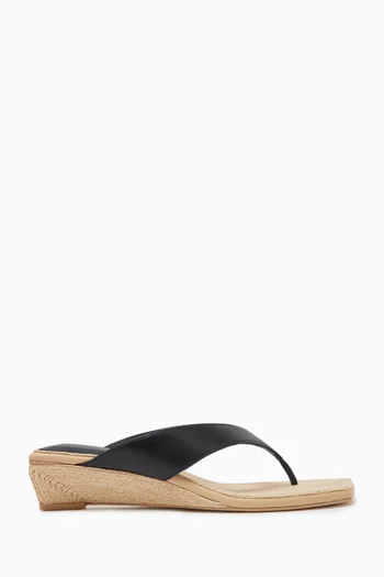 Jo Thong Wedges in Smooth Leather