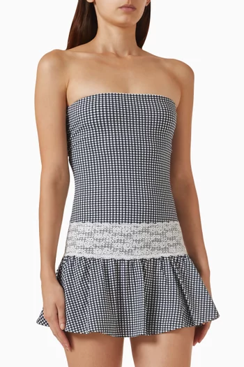 Mirage Gingham Mini Dress in Cotton