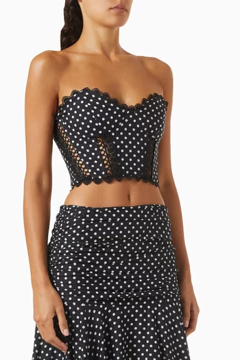 Fiare Polka-dot Bustier Top