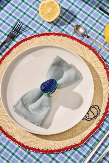 Embroidered Oyster Placemat