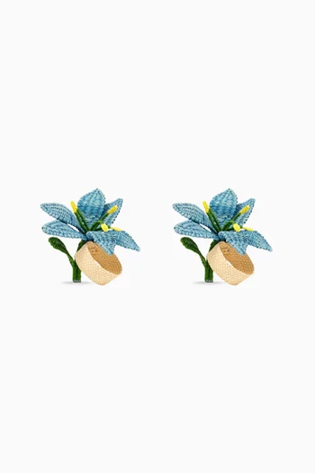 طقم حلقات مناديل بتصميم زهرة الزنبق، قطعتان