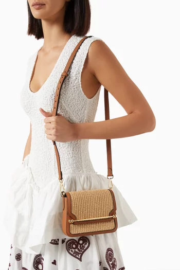 Mini Woven Raffia Crossbody Bag