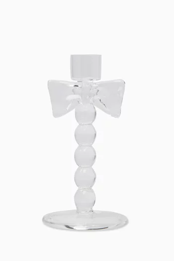 Grand Bow Candle Holder in Glass