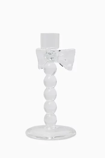 Grand Bow Candle Holder in Glass