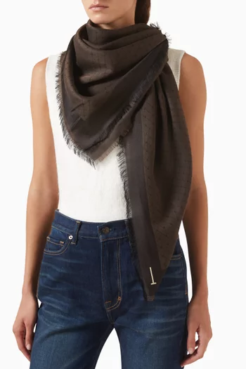 Fringed Shawl in Cashmere-silk