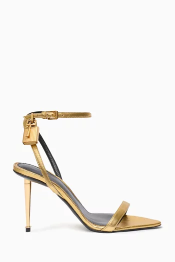 Padlock Pointy 85 Sandals in Leather