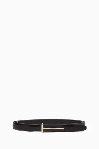 Classic Logo Slim Belt in Leather
