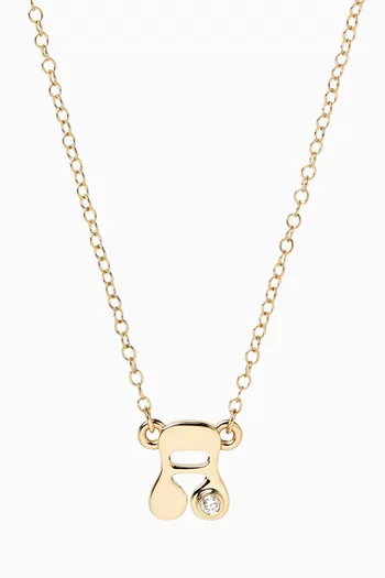Mini Stellar Letter A Necklace in 14kt Gold