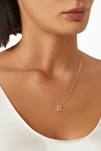 Mini Stellar Letter H Necklace in 14kt Gold