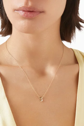 Mini Stellar Letter S Necklace in 14kt Gold