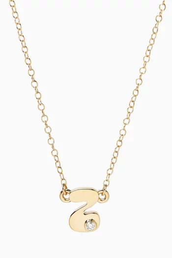 Mini Stellar Letter Z Necklace in 14kt Gold