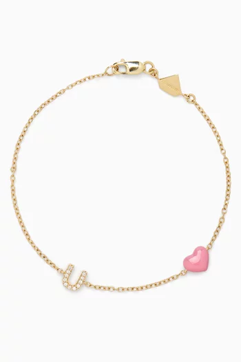 Love U Bracelet in 14kt Gold