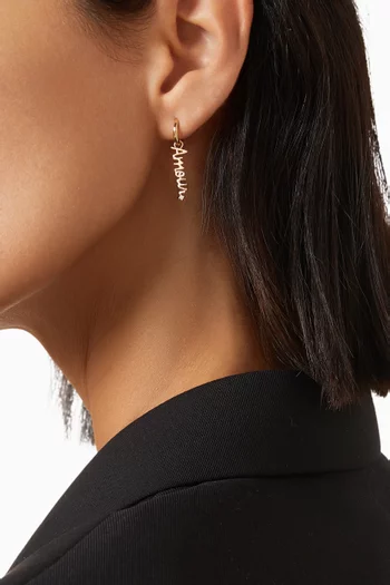 Amour Huggie Single Earring in 14kt Gold